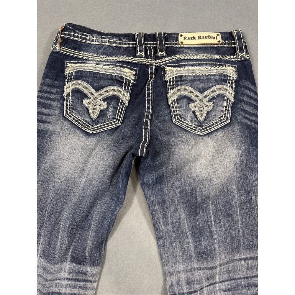 Rock Revival Jeans WOMENS 3230Parol easy Boot THICK STITCH EMBELISHED WHISKERING